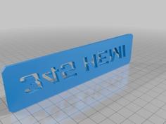 345 HEMI Badge 3D Printer Model