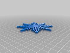 EASY TO PRINT, SNOWFLAKE, CHRISTMAS ORNAMENT 25, ORNAMENTS 3D Printer Model