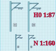 N To H0 H-Profilmast DB 3D Printer Model