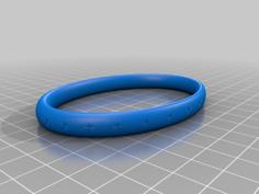 Oval Bangle/bracelet With Stars Motif 3D Printer Model