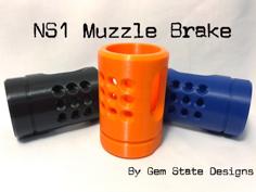 NS1 Muzzle Brake For Nerf N Strike Blasters 3D Printer Model