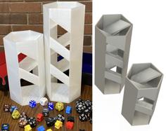 Hexagon Dice Tower – Double Spiral / Helix Dice Roll – With Windows 3D Printer Model