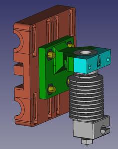 Small Bowden Mount For Rework I3 X Carriage And E3D V6/v5 3D Printer Model