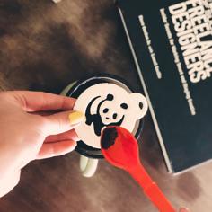 Panda Coffee Stencil 3D Printer Model