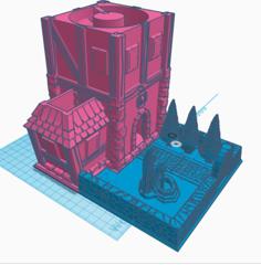 Medieval Dice Tower Tray 3D Printer Model