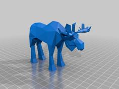 Low Poly Moose 3D Printer Model