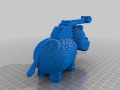 (3D Slash) Hippo With A Laser Cannon 3D Printer Model