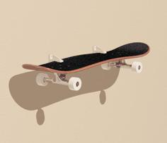 Skateboard Wall Mount 3D Printer Model