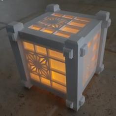 Shoji Lamp With Kumiko Panels And LED Candle 3D Printer Model