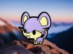 Cute Rattata Chibi Pokemon Fridge Magnet/Keychain 3D Printer Model