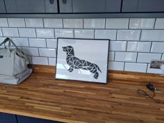 Geometric Dog Wall Art – “Dachshund” 3D Printer Model