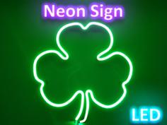 Minimalist Shamrock LED Neon Sign – St. Patrick’s Day Decorations 3D Printer Model