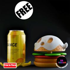 FREE MultiColor Ghost BOO-Ger Coaster Set And Home Decor – Print In Place – STL – 3MF 3D Printer Model