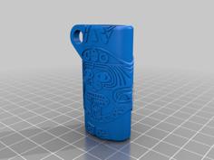 Aztec Lighter Holder For Mini BIC, With Carabiner Loop, Keychain 3D Printer Model