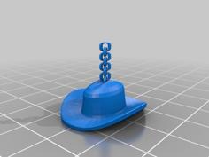 Cowboy Hat Ornament Topper 3D Printer Model