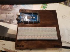 Laser Cut Arduino Mega With Breadboard Laser Engraved Holder