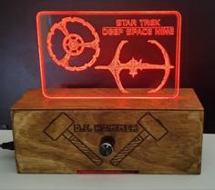 Laser Cut DS9 Edge Lit Acrylic Lamp