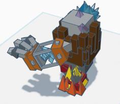 Minecraft Elemental Golem 3D Printer Model