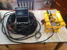 ROV With Camera And Gripper: 9″ Screen & 100 Ft Tether 3D Printer Model