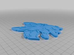 Leafeon Keychain, Pokemon Keychain, Eevee Charm, Pokemon Charm, 3D Printed Keychain 3D Printer Model