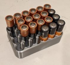 AA Battery Holder Tray 3D Printer Model