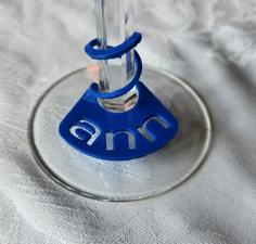 Customizable Wine Glass Charm 3D Printer Model