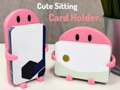 Cute Sitting Card Holder 3D Printer Model