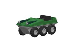 1970s 6×6 Amphibious Vehicle (N Scale 1:160) 3D Printer Model