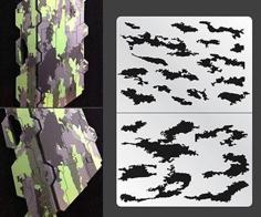 STENCIL- STRIPE CAMO 3D Printer Model