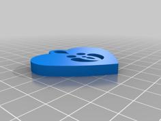 Family Heart Keychain 3D Printer Model