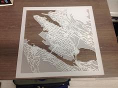 Lasercut Map Of Bergen, Norway