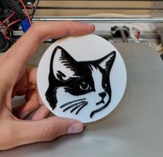 Cat Badge 3D Printer Model