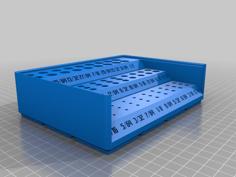 Gridfinity Fractional Drill Index 3D Printer Model