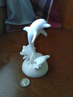 Dolphin With Base 3D Printer Model