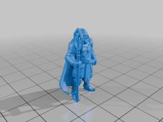 28mm DND Heavy Armored Cleric With Staff Fantasy Miniature MineeForm FDM 3D Print STL File 3D Printer Model