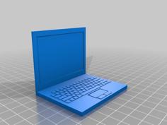 Laptop Computer – Barbie Sized – Resized To Actual 3D Printer Model