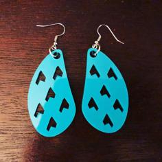 Laser Cut Tear Drop Hole Earrings