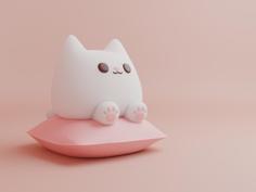 Cute Chubby Cat 3D Printer Model