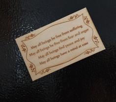 Laser Cut Compassion Prayer (Laser Etching, Business Card Size)