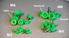 Knobs For M3, M4, M6, M8 3D Printer Model