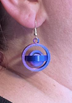 Gyroscope (spinner) Earrings 3D Printer Model