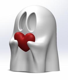 Halloween Heart Ghost (Eye Remix) 3D Printer Model