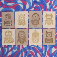 Laser Cut Minion Superhero Wood Posters