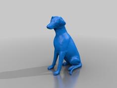 Sitting Natural Doberman – Female 3D Printer Model