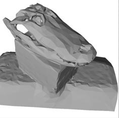 Low-poly Alligator Skull 3D Printer Model