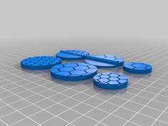 25mm And 40mm Wargaming Hexagon Bases 3D Printer Model