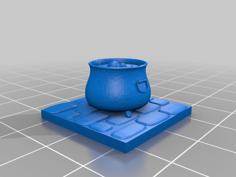 Bubbling Cauldron On 25mm Square Base 3D Printer Model