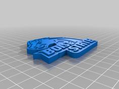 Vintage Boise State University Logo Fridge Magnet 3D Printer Model