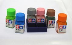 Customizable Paint Bottles Holder With Optional Paint Brushes Storage 3D Printer Model