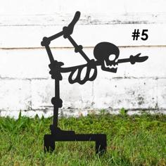 Outdoor Skeleton Halloween Decor, Halloween Outdoor Sign, Halloween Garden Signs, Halloween Yard Stakes, Halloween Sign Skeleton Decor 3D Printer Model